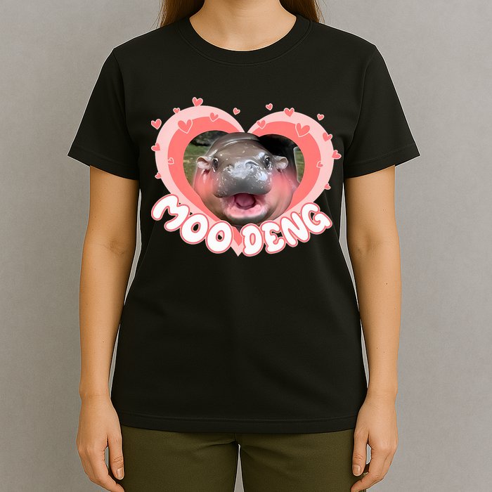I Love Moo Deng Baby Hippo Moo Deng I Heart Moo Deng T-Shirt
