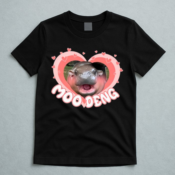 I Love Moo Deng Baby Hippo Moo Deng I Heart Moo Deng T-Shirt