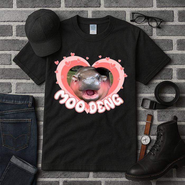 I Love Moo Deng Baby Hippo Moo Deng I Heart Moo Deng Tall T-Shirt