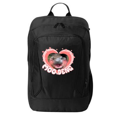 I Love Moo Deng Baby Hippo Moo Deng I Heart Moo Deng City Backpack