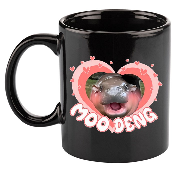I Love Moo Deng Baby Hippo Moo Deng I Heart Moo Deng 11oz C Handle Ceramic Mug