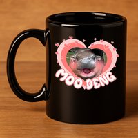 I Love Moo Deng Baby Hippo Moo Deng I Heart Moo Deng 11oz C Handle Ceramic Mug