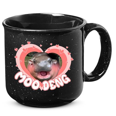 I Love Moo Deng Baby Hippo Moo Deng I Heart Moo Deng 15oz Campfire Ceramic Mug