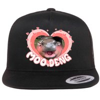 I Love Moo Deng Baby Hippo Moo Deng I Heart Moo Deng Flatbill Hat