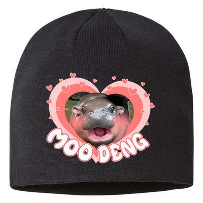 I Love Moo Deng Baby Hippo Moo Deng I Heart Moo Deng Sustainable Beanie
