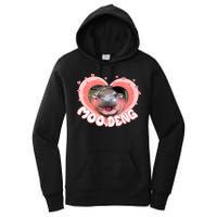 I Love Moo Deng Baby Hippo Moo Deng I Heart Moo Deng Women's Pullover Hoodie