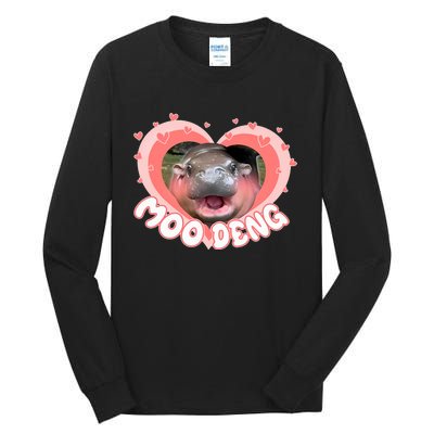 I Love Moo Deng Baby Hippo Moo Deng I Heart Moo Deng Tall Long Sleeve T-Shirt