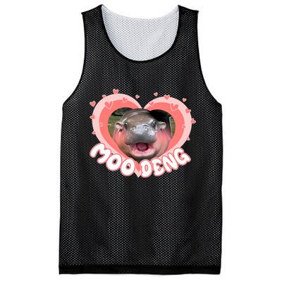 I Love Moo Deng Baby Hippo Moo Deng I Heart Moo Deng Mesh Reversible Basketball Jersey Tank