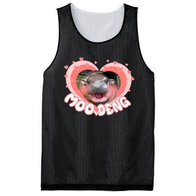 I Love Moo Deng Baby Hippo Moo Deng I Heart Moo Deng Mesh Reversible Basketball Jersey Tank