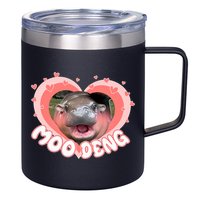 I Love Moo Deng Baby Hippo Moo Deng I Heart Moo Deng 12oz Stainless Steel Coffee Mug
