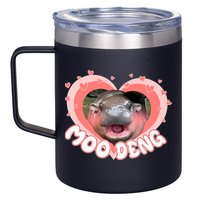 I Love Moo Deng Baby Hippo Moo Deng I Heart Moo Deng 12oz Stainless Steel Coffee Mug