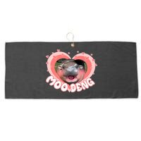 I Love Moo Deng Baby Hippo Moo Deng I Heart Moo Deng Large Microfiber Waffle Golf Towel