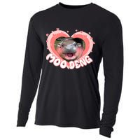 I Love Moo Deng Baby Hippo Moo Deng I Heart Moo Deng Cooling Performance Long Sleeve Crew