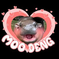 I Love Moo Deng Baby Hippo Moo Deng I Heart Moo Deng Cooling Performance Long Sleeve Crew