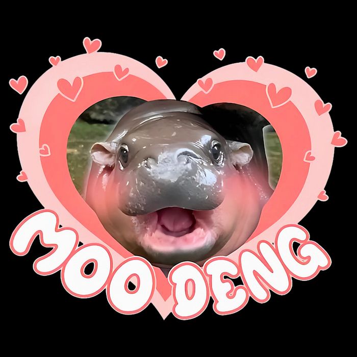 I Love Moo Deng Baby Hippo Moo Deng I Heart Moo Deng Poster