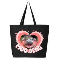 I Love Moo Deng Baby Hippo Moo Deng I Heart Moo Deng 25L Jumbo Tote