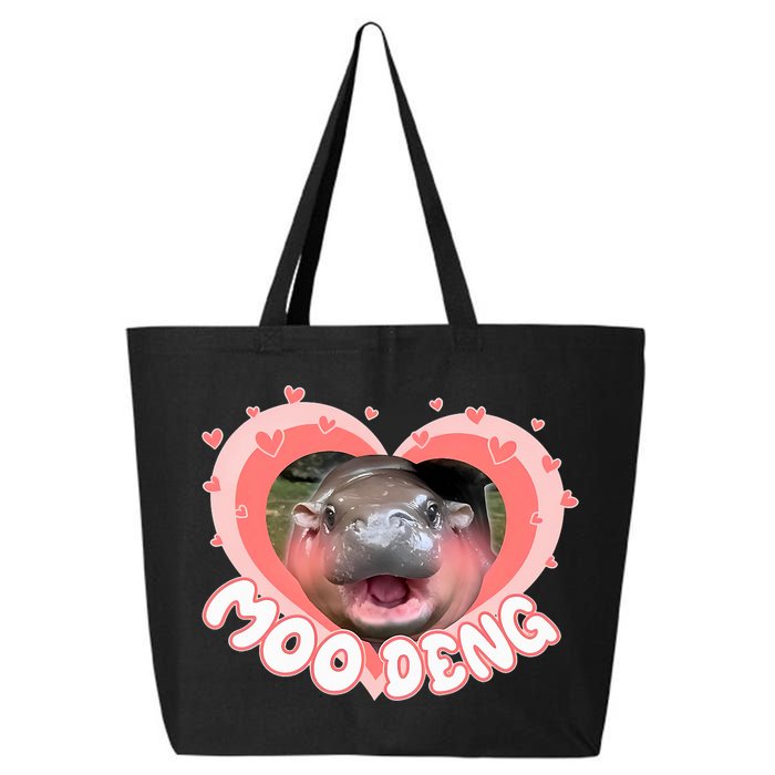 I Love Moo Deng Baby Hippo Moo Deng I Heart Moo Deng 25L Jumbo Tote