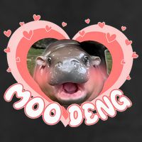 I Love Moo Deng Baby Hippo Moo Deng I Heart Moo Deng 25L Jumbo Tote