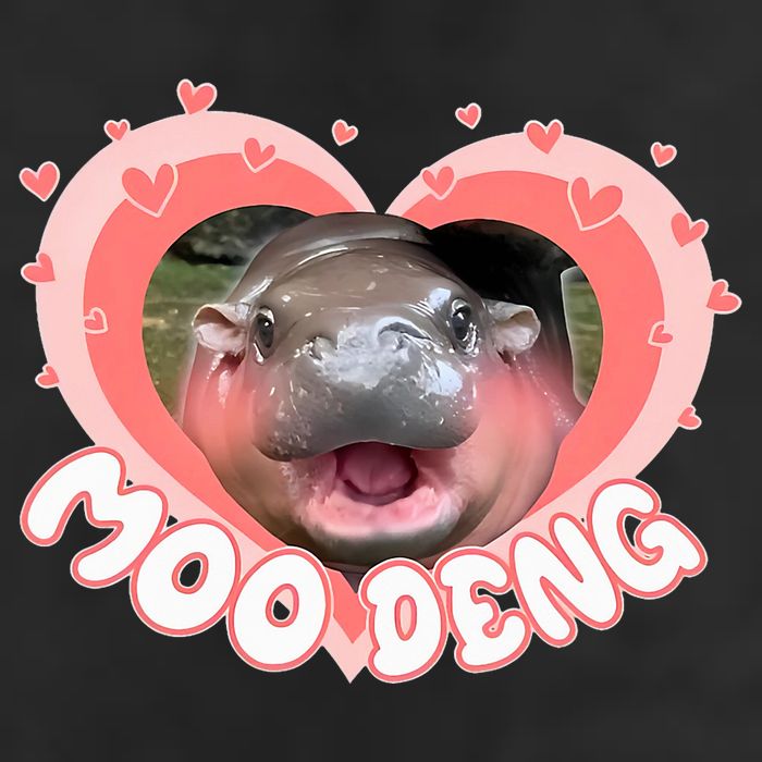 I Love Moo Deng Baby Hippo Moo Deng I Heart Moo Deng 25L Jumbo Tote