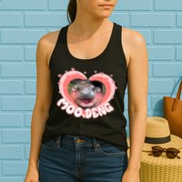 I Love Moo Deng Baby Hippo Moo Deng I Heart Moo Deng Womens Tank Top