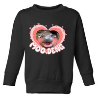 I Love Moo Deng Baby Hippo Moo Deng I Heart Moo Deng Toddler Sweatshirt