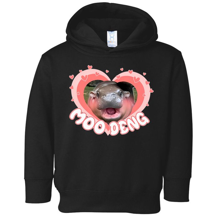 I Love Moo Deng Baby Hippo Moo Deng I Heart Moo Deng Toddler Hoodie