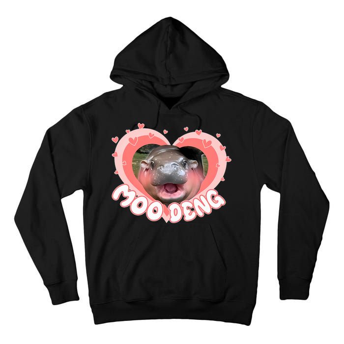 I Love Moo Deng Baby Hippo Moo Deng I Heart Moo Deng Tall Hoodie