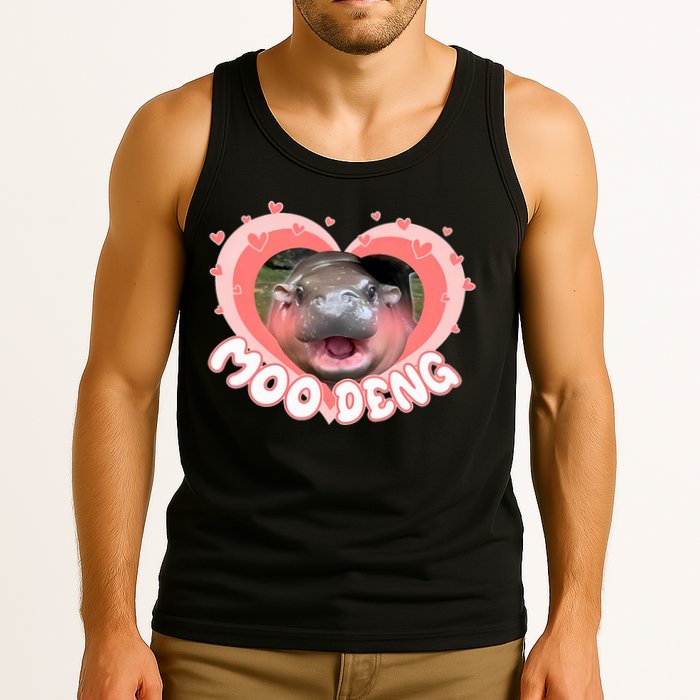 I Love Moo Deng Baby Hippo Moo Deng I Heart Moo Deng Tank Top