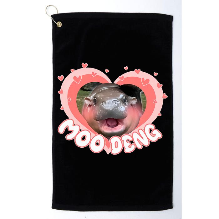 I Love Moo Deng Baby Hippo Moo Deng I Heart Moo Deng Golf Towel