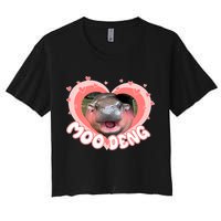 I Love Moo Deng Baby Hippo Moo Deng I Heart Moo Deng Crop Top