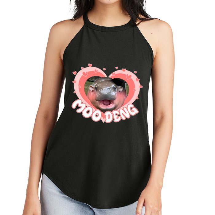 I Love Moo Deng Baby Hippo Moo Deng I Heart Moo Deng Women's Perfect Tri Rocker Tank