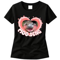 I Love Moo Deng Baby Hippo Moo Deng I Heart Moo Deng Womens T-Shirt