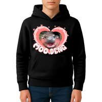 I Love Moo Deng Baby Hippo Moo Deng I Heart Moo Deng Kids Hoodie