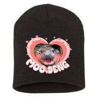 I Love Moo Deng Baby Hippo Moo Deng I Heart Moo Deng Short Acrylic Beanie