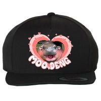 I Love Moo Deng Baby Hippo Moo Deng I Heart Moo Deng Wool Snapback Cap