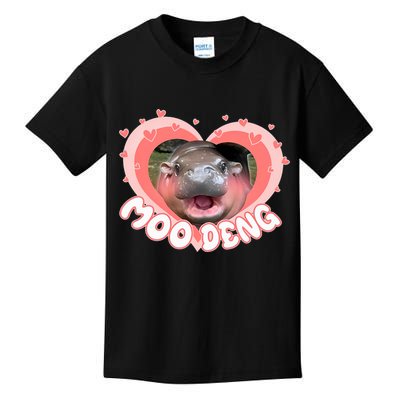 I Love Moo Deng Baby Hippo Moo Deng I Heart Moo Deng Kids T-Shirt