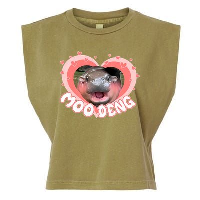 I Love Moo Deng Baby Hippo Moo Deng I Heart Moo Deng Garment-Dyed Women's Muscle Tee
