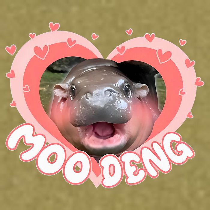 I Love Moo Deng Baby Hippo Moo Deng I Heart Moo Deng Garment-Dyed Women's Muscle Tee