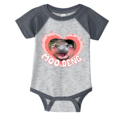 I Love Moo Deng Baby Hippo Moo Deng I Heart Moo Deng Infant Baby Jersey Bodysuit