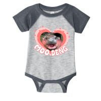 I Love Moo Deng Baby Hippo Moo Deng I Heart Moo Deng Infant Baby Jersey Bodysuit