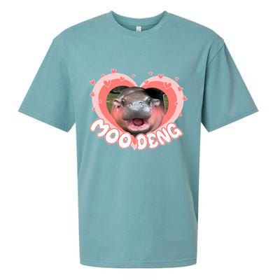 I Love Moo Deng Baby Hippo Moo Deng I Heart Moo Deng Sueded Cloud Jersey T-Shirt