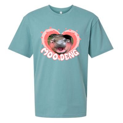 I Love Moo Deng Baby Hippo Moo Deng I Heart Moo Deng Sueded Cloud Jersey T-Shirt