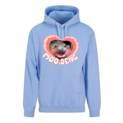 I Love Moo Deng Baby Hippo Moo Deng I Heart Moo Deng Unisex Surf Hoodie