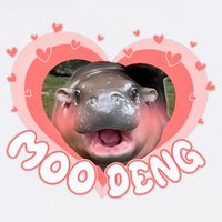 I Love Moo Deng Baby Hippo Moo Deng I Heart Moo Deng Garment-Dyed Sweatshirt