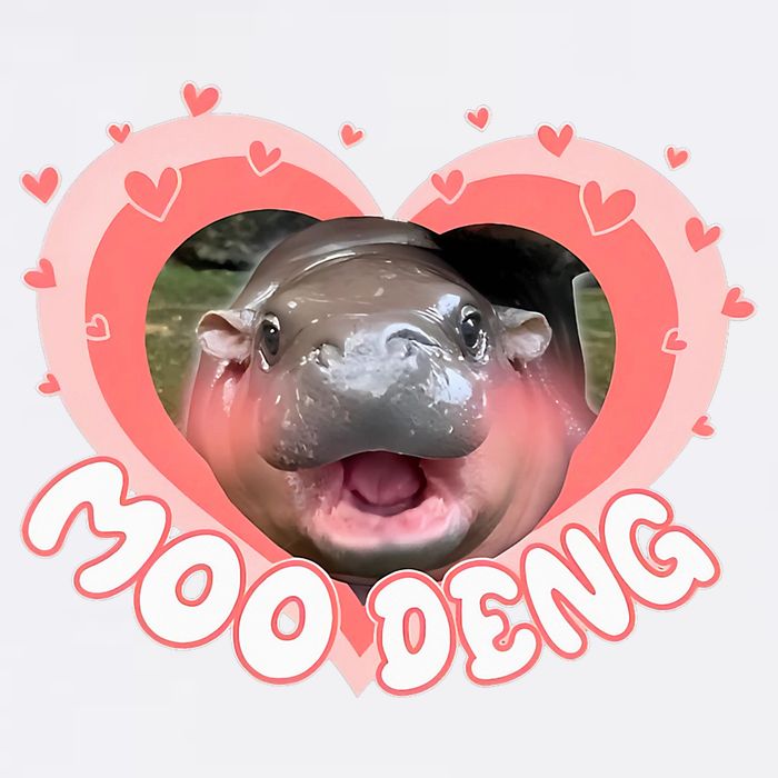 I Love Moo Deng Baby Hippo Moo Deng I Heart Moo Deng Garment-Dyed Sweatshirt