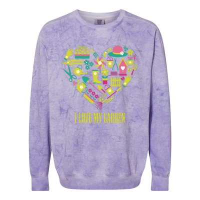 I Love My Garden Abstract Heart Colorblast Crewneck Sweatshirt