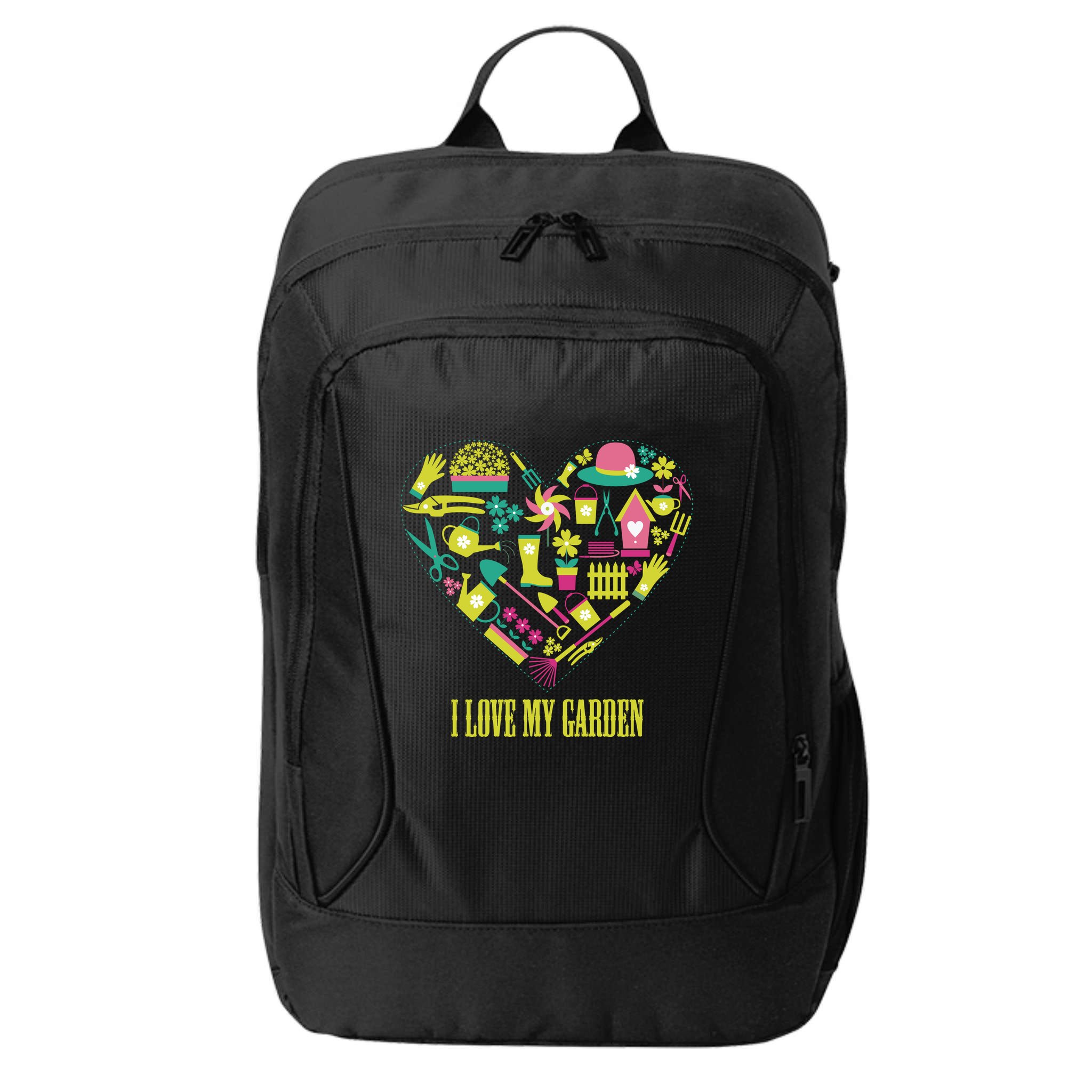 I Love My Garden Abstract Heart City Backpack