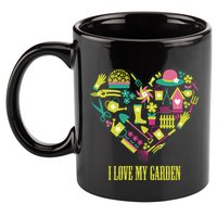 I Love My Garden Abstract Heart 11oz C Handle Ceramic Mug