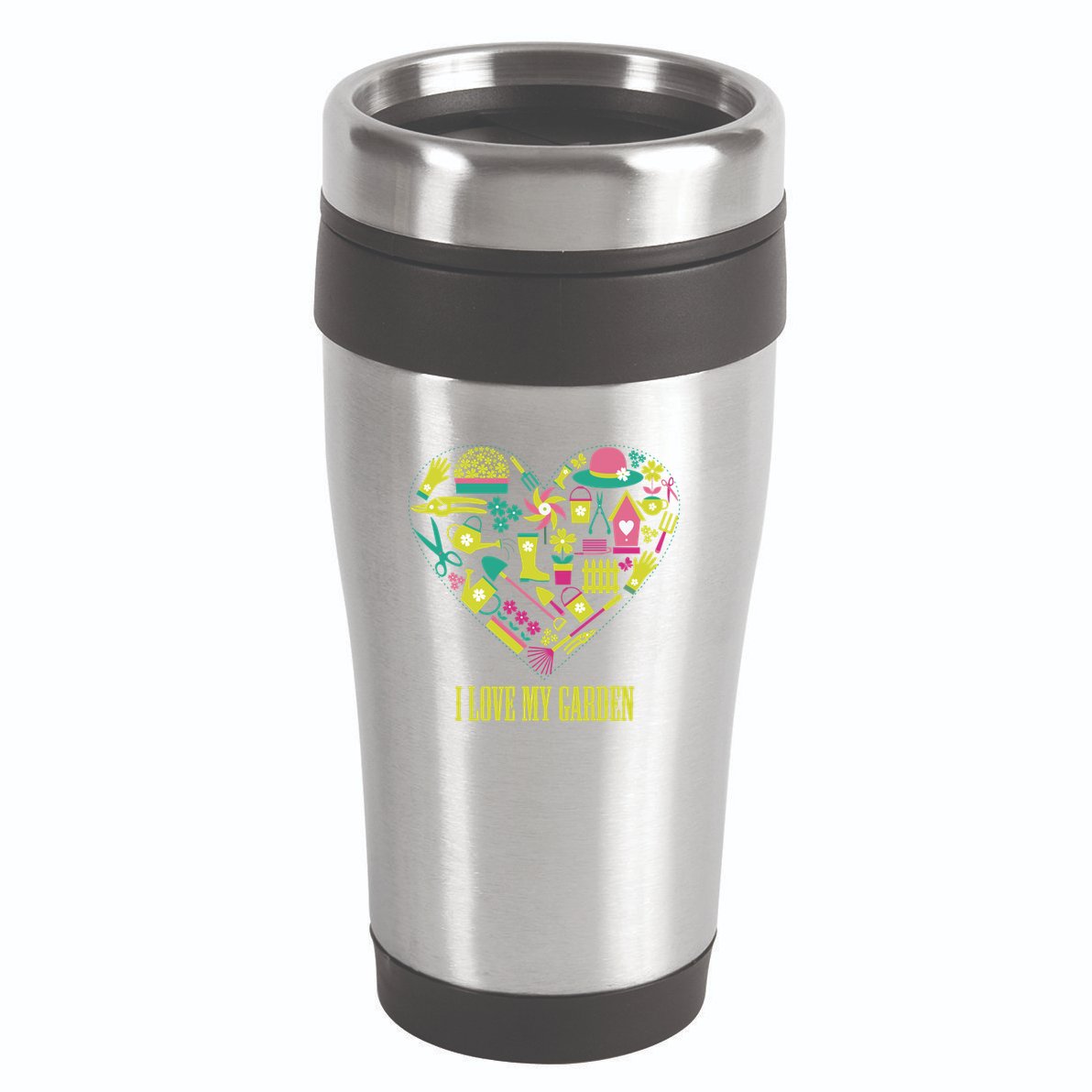 I Love My Garden Abstract Heart 16oz Travel Tumbler
