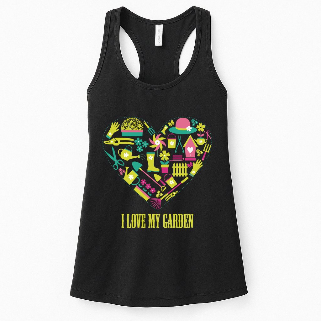 I Love My Garden Abstract Heart Womens Tank Top